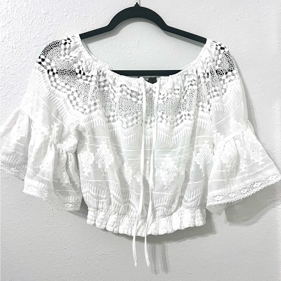 Lulu's White Lace Blouse - Picture 1 of 10